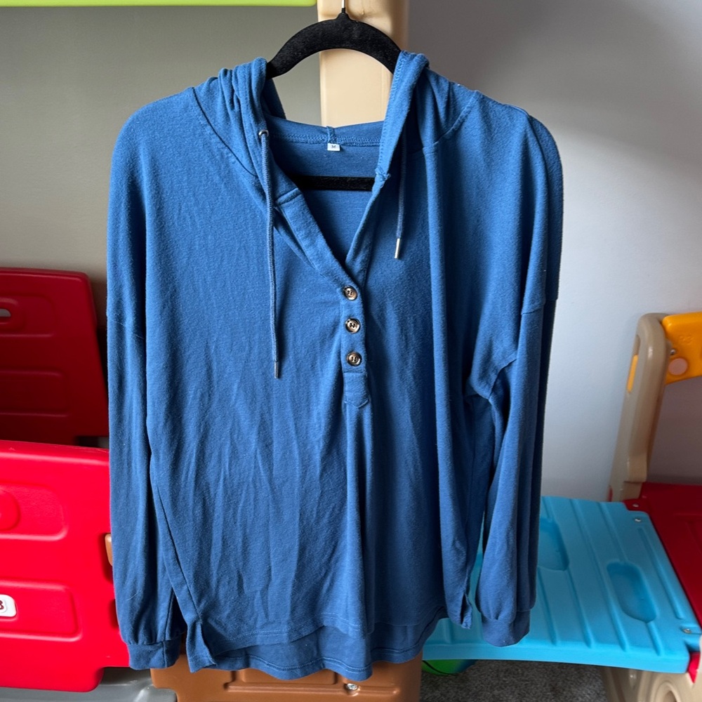 Blue Women's Hoodie Sweatshirt